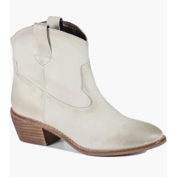 diba true outta town off white / distressed Western block heel bootie Leather - Picture 1 of 10